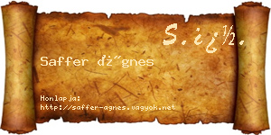 Saffer Ágnes névjegykártya